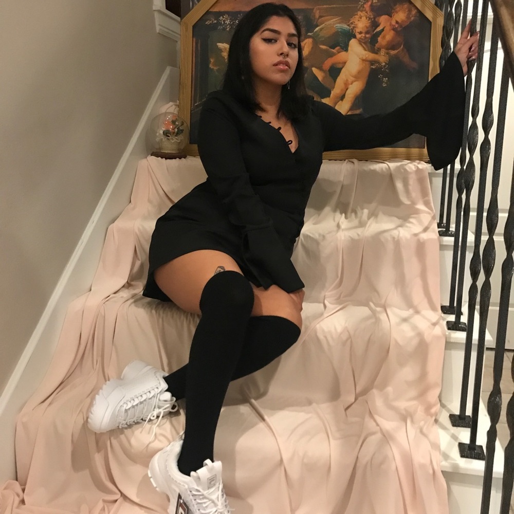 Black Button Up Audrey Dress